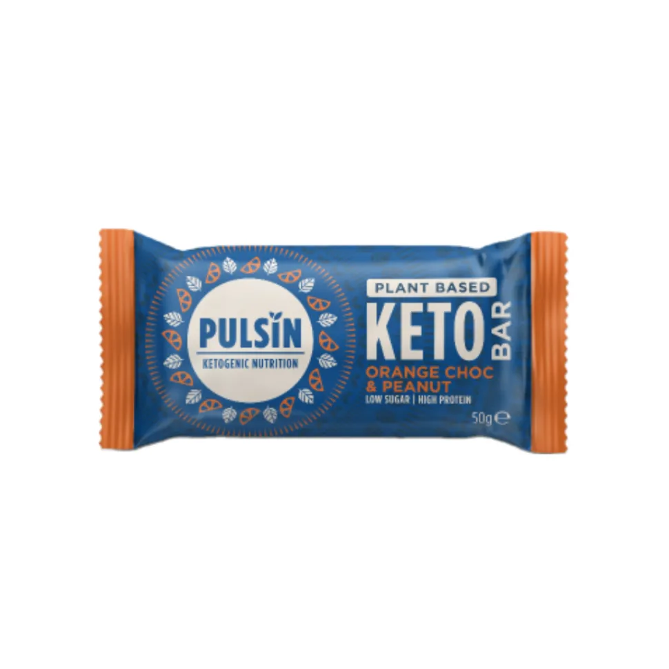Keto-proteiinipatukka, appelsiinisuklaa & maapähkinä, Pulsin, 50 g