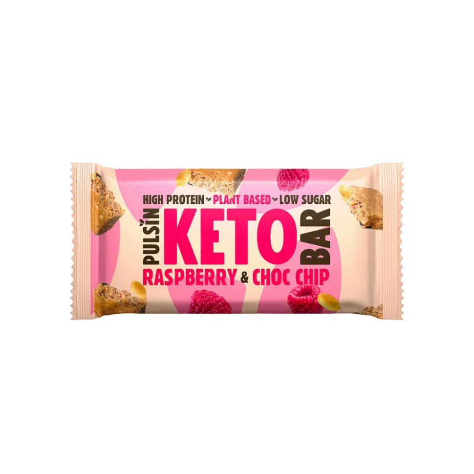 Keto-proteiinipatukka, vadelma & suklaahippu, Pulsin, 50 g