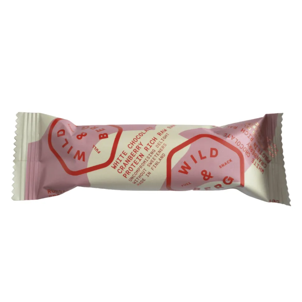Täysvälipalapatukka valkosuklaa & karpalo, Wild & Berg, 40 g